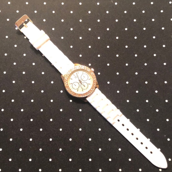 Charming Charlie Gold with white wristband watch - Picture 2 of 4